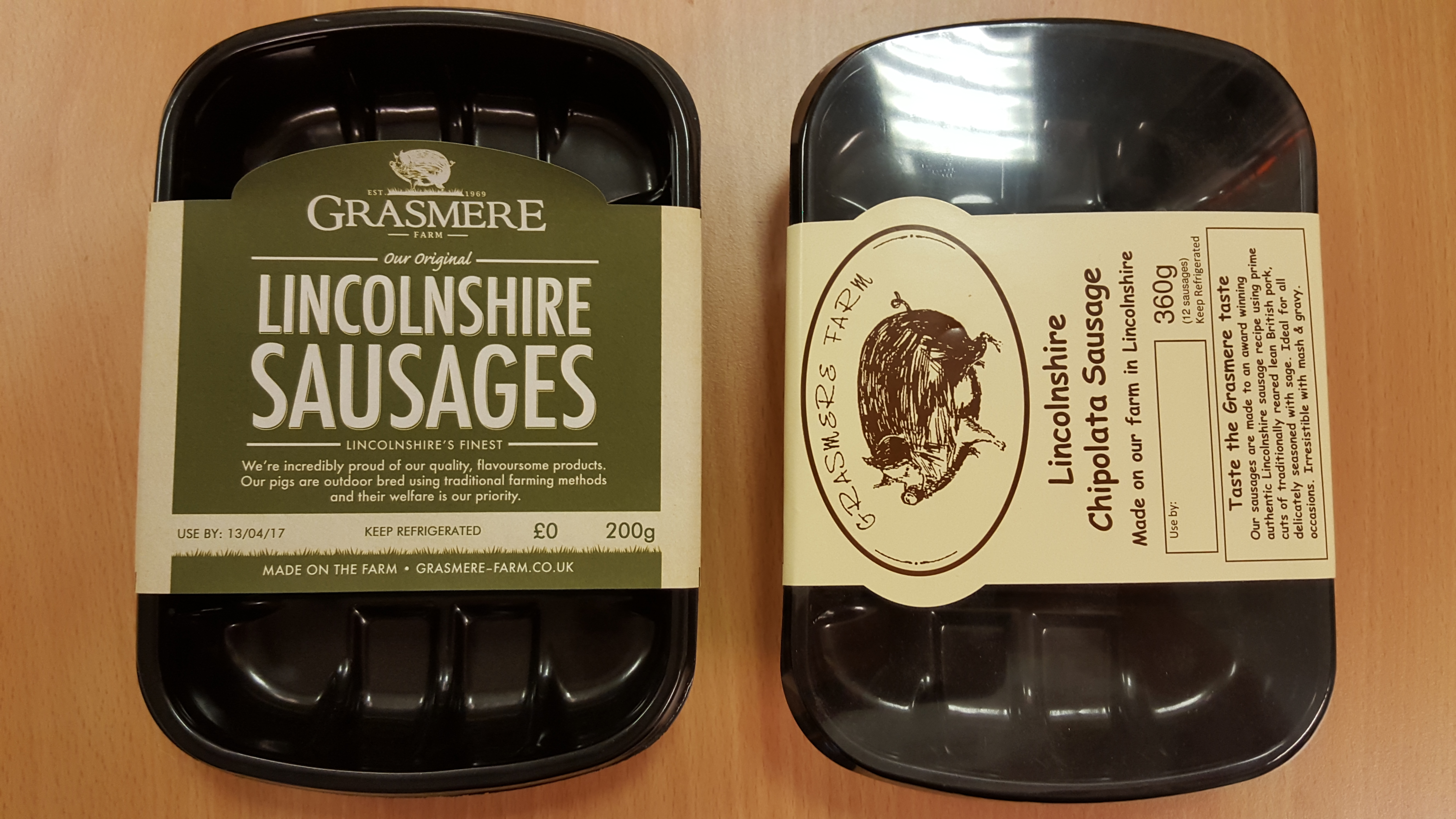 label sausage pack front